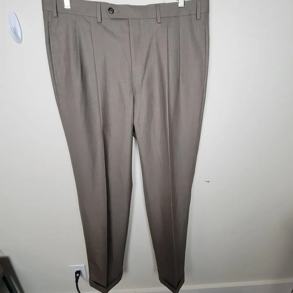 Lauren Ralph Lauren Classic-Fit Sharkskin Pleated Wrinkle Resistant Dress Pants